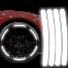 Load image into Gallery viewer, Car Wheel Hub Reflective Stripes Stickers – Night Safety Tire Rim Decals, Waterproof Warning Tape for Vehicle Decoration
