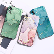 Load image into Gallery viewer, Luxury Marble Texture Phone Case For iPhone X XR XS 7 8 6S 6 5 Plus Silicone Anti Fall Back Cover Ultra Thin Soft Silicone Protective Shockproof and Scratch Resistant with Cute Design Pattern Case

