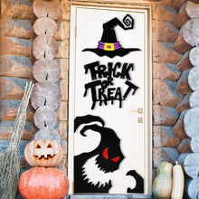 Load image into Gallery viewer, Halloween Door &amp; Window Stickers - Skeleton Hands, Pumpkins, Ghosts, and Witch Hat Decor
