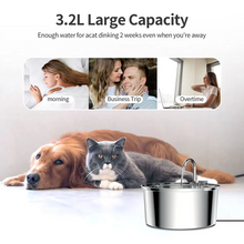 Load image into Gallery viewer, Stainless Steel Pet Water Fountain – USB Automatic Cat &amp; Dog Bowl
