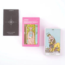 Load image into Gallery viewer, Pink Border Tarot Card Deck – 78pcs English Divination Guidebook
