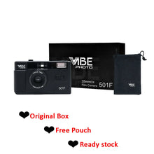 Load image into Gallery viewer, Vibe Vintage Retro 501F 35mm Reusable Non-Disposable Film Camera Black/Red/Champagne Silver/Pink
