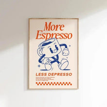将图片加载到图库查看器，More Espresso Less Depresso Coffee Wall Art Print
