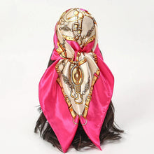 Load image into Gallery viewer, Satin Square Scarf – Elegant 2025 Print Hijab, Shawl &amp; Hair Wrap
