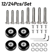 Load image into Gallery viewer, 24Pcs/Set Suitcase Parts Axles Dia40mm/50mm/60mm Silent Travel Luggage Wheels Casters Repair Replacement Axles Repair Kit
