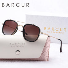 Load image into Gallery viewer, BARCUR Cool Oval Double Beam Fashion Sunglasses for Women &amp; Men Polarized Sunshade UV400 Protection Trendy Outdoor Eyewear with Exclusive White Brand Gift Box for Summer
