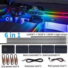 Load image into Gallery viewer, Universal 18-in-1 RGB Car Ambient Light – Interior Neon Strip Kit
