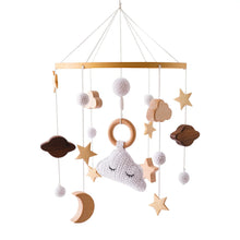 Load image into Gallery viewer, Baby Wooden Bed Bell Cartoon Rabbit Mobile
