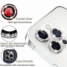 Load image into Gallery viewer, Bling Glitter 9h Hardness Drop-proof Metal Individual Ring Protector For Iphone 14 Pro Max Diamond Metal Camera Protector On For Iphone 14 Plus 14pro Max 14 Pro Camera Protector 3pcs/set Lens Glass
