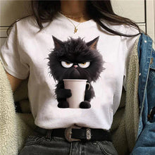 Load image into Gallery viewer, Funny Cat Women’s Summer T-Shirt – Casual Short Sleeve O-Neck Top
