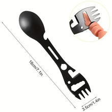 将图片加载到图库查看器，Outdoor Survival Tools 5 in 1 Camping Multi-functional EDC Kit Practical Fork Knife Spoon Bottle/Can Opener
