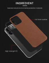Load image into Gallery viewer, Genuine Leather Phone Case for iPhone 13 14 Pro Max 12 Mini 12 Pro Max Back Cover Neon Orange Silicone Phone Cover Wireless Charging Compatible Shockproof Protective Case for iPhone
