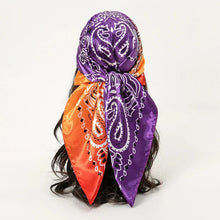 Load image into Gallery viewer, Satin Square Scarf – Elegant 2025 Print Hijab, Shawl &amp; Hair Wrap
