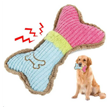 Load image into Gallery viewer, Dog Squeaky Toy - Plush Bone Chew Toy for Small &amp; Medium Puppies

