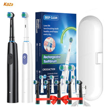 Load image into Gallery viewer, Electric Toothbrush Rotary Cleaning Teeth Brush Waterproof Electronic Tooth Brush With Timer Rechargeable Toothbrush with 8 Head
