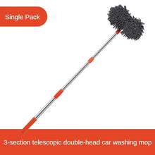 Load image into Gallery viewer, LEIBOO Car Washer Mop Foam Wash Chenille Brush Double Brush Head Roof Window Cleaning Maintenance Three-Section Telescopic Mop
