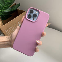 将图片加载到图库查看器，Silicone Soft Thick Protective Rubber Phone Basic Case For iPhone 14 13 Pro Max Case Luxury Silicone Phone Case for iPhone Solid Color Classic Camera Protection Case
