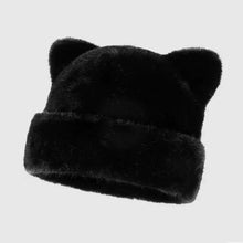 将图片加载到图库查看器，Leopard print plush teddy bear hat for women, sweet and cute, thick and warm, retro and versatile, hooded beanie.
