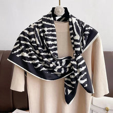 Load image into Gallery viewer, 90x90cm Square Silk-Feel Scarf – Luxury Women’s Shawl &amp; Head Wrap
