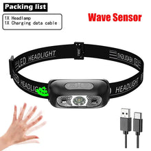 Load image into Gallery viewer, Mini Rechargeable Powerful Sensor Headlamp Fishing Camping USB Head Flashlight COB LED Head Light Torch Headlights Front Lantern
