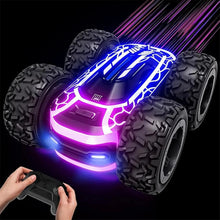 Load image into Gallery viewer, RC Stunt Car with LED Lights - 360° Rotating Double-Sided Remote Control Car for Kids, 2.4GHz, Black
