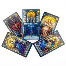 Load image into Gallery viewer, Stained Glass Tarot Card Deck – 78 Cards for Family &amp; Divination
