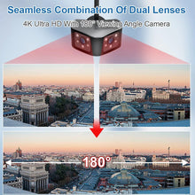 Load image into Gallery viewer, Outdoor 4K 8MP 180° Wide View Angle Wifi Camera Dual Lens Waterproof Panoramic IP Human Detection Home Security CCTV Camera
