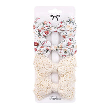 Load image into Gallery viewer, 4Pcs Baby Bows Hair Clips Cotton Linen Hairpins for Girls
