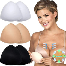 Load image into Gallery viewer, 2/12pcs Bra Pads Soft Sponge Women's Triangle Bra Pad Sports Bra Bikini Pads Yoga Bra Swimsuit Bralettes Nursing Bra Inserts
