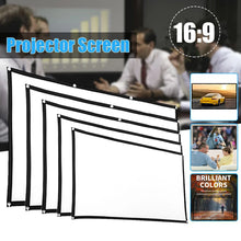 将图片加载到图库查看器，16:9 Portable Projector Screen Simple Projector Curtain 72/84/100/120/150 inch HD Display Screen Home Cinema Theater Movie Home
