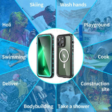 将图片加载到图库查看器，Waterproof Case For iPhone 14 Pro Max 14 Pro iPhone 13 Pro Max Protector Full Body Protective Dustproof Magnetic Phone Case Waterproof 360 Degree All-Round Protection with Built-in Screen Protector Outdoor Transparent  Shockproof Case
