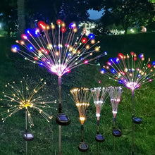 Load image into Gallery viewer, LED Solar Fireworks Lights – Outdoor Waterproof Garden Lights with Remote
