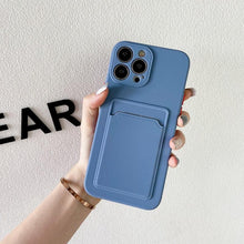 Load image into Gallery viewer, Soft Silicone Phone Case For iPhone 14 13 Pro Max 13 Mini 14Pro Wallet Card Holder Cover Silicone Case for Women Girls Anti-Scratch Soft Lining Protective Case
