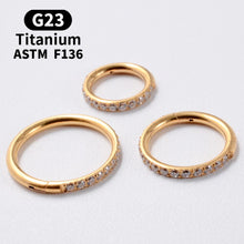 Load image into Gallery viewer, 18G/16G Women's Round Earrings G23 F136 Titanium Nose Ring Hinge Clicker Open Diaphragm Nose Ring Fashion Lady Piercing Jewelry (RPM Women's)
