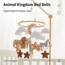 Load image into Gallery viewer, Wooden Crib Mobile Bed Bell with Soft Felt Animals
