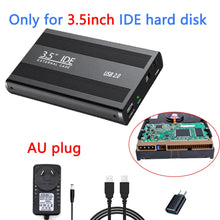 Load image into Gallery viewer, USB to SATA IDE HDD SSD 2.5/3.5 inch Adapter Hard Drive Enclosure USB3.0 Case HD External Solid State Hard Disk Box Adapter
