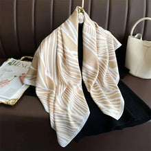 Load image into Gallery viewer, 90x90cm Square Silk-Feel Scarf – Luxury Women’s Shawl &amp; Head Wrap
