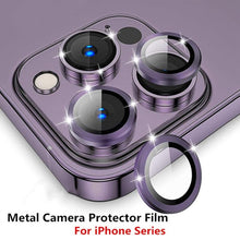 Load image into Gallery viewer, Camera Lens Protectors For iPhone 14 Pro Max Camera Metal Ring Protector Case Glass for iPhone 13mini 14plus 13 14pro Lens Film Camera Lens Protector Tempered Glass Camera Lens Protector
