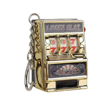 Load image into Gallery viewer, Mini Gambling Slot Machine Key Chains Creative Arcade Pocket Fruit Lucky Jackpot Gadget Antistress Toy Funny Games Keychain Ring
