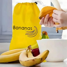 Load image into Gallery viewer, Durable Yellow Banana Storage Bag – Insulated Fresh-Keep Drawstring Bag for Fruits &amp; Vegetables | Reusable Banana Preservation Pouch
