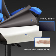 Load image into Gallery viewer, Gaming Chair PU Leather Office Chair, Reclining Racing Game Chair Back and Seat Height Adjustable Swivel Recliner
