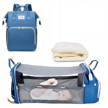将图片加载到图库查看器，3 in 1 Diaper Bag Backpack with Foldable Baby Bed &amp; USB
