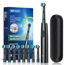 Load image into Gallery viewer, Electric Toothbrush Rotary Cleaning Teeth Brush Waterproof Electronic Tooth Brush With Timer Rechargeable Toothbrush with 8 Head

