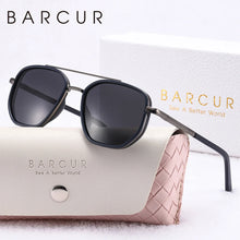 Load image into Gallery viewer, BARCUR Fashionable Trendy Polarized Sunglasses Polygon Frame with Delicate Thickened Striped Design – TAC Lens UV400 Protection for Driving and Outdoor Activities Women’s Fashion Sunglasses for Summer
