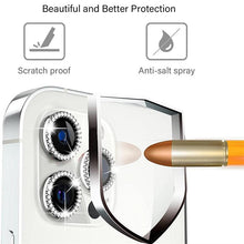Load image into Gallery viewer, Diamond Camera Case For iPhone 14 13 Pro Max 12 Pro Max Camera Lens Protector Cover For iPhone11 Pro 12Pro Tempered Glass HD Clear Tempered Glass Camera Protector
