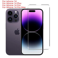 将图片加载到图库查看器，4Pcs Protective glass on For iPhone 14 13 12 11 Pro Max XS XR Mini screen protector Tempered glass For iphone 7 8 14 Plus glass Clear Screen Protector Guard Anti Scratch Screen Protector For iPhone
