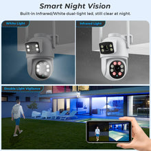 Load image into Gallery viewer, 8MP 4K Outdoor Wifi Security Camera Dual Lens Dual Screens Video Surveillance Camera Home Smart Human Detection ICSEE APP
