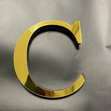 Load image into Gallery viewer, Gold Mirror 3D Letter Wall Stickers – Acrylic Peel &amp; Stick Decor
