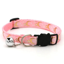 Load image into Gallery viewer, Cat Collar with Bell – Adjustable Star &amp; Moon Pet Necklace
