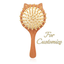 Load image into Gallery viewer, Personalized Wooden Baby Brush – Custom Name Wool Comb for Kids
